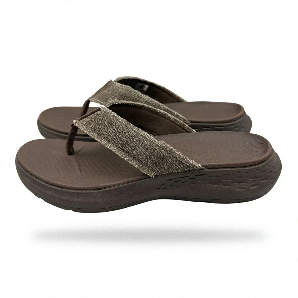 Skechers Parson SD Gino Sandals Mens Size 9 Chocolate Brown Flip Flops **NEW**